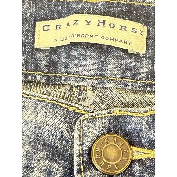 Crazy Horse Womens 12 Embroidered Floral Blue‎ Denim Jeans - Picture 8 of 11